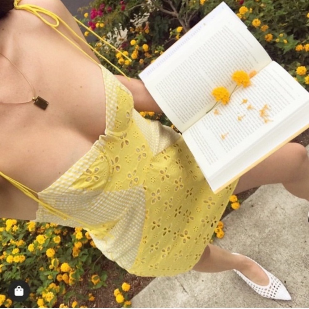 Yellow Eyelet Dress